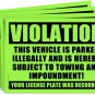 10 Green Violation - NO Parking - Towing Sticker - No Parking Stickers