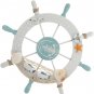 Nautical Beach Wooden Boat Ship Steering Wheel Fishing Net Shell Home Wall Decor