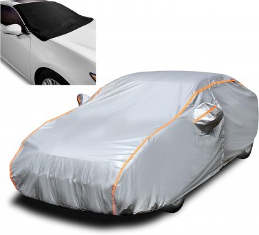 9 Layers Waterproof Car Snow Cover (Gift Windshield Cover) Outdoor Fit 186"~194"