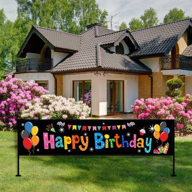 Colorful Happy Birthday Yard Banner Large Happy Birthday Yard Sign Backdrop It'S