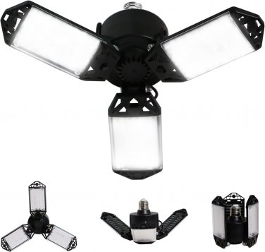 LED Garage Light, 80W 8000 Lumen Ceiling Lights with 3 Adjustable Panels, 6500K