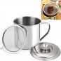 Bacon Grease Container with Strainer, Stainless Steel Oil Storage Can Container
