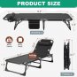 Portable Folding Cot Bed, Adjustable 6-Position Adults Reclining Folding Chaise