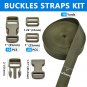 1 Inch Buckles Straps Set with 10 Yards Nylon Webbing Strap,10 Pcs Quick Side Re