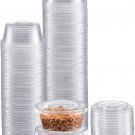 Portion Cups with Lids (2 Ounces, 100 Pack) | Disposable Plastic Cups for Meal P