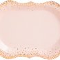 24-Pack Pink Disposable Serving Trays, Gold Foil Polka Dotted Party Platters for