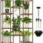 Indoor Plant Shelf Stand Outdoor Tall Plant Rack for 11 Pots Large Hanging Plant