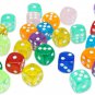 100Pcs 16Mm Game Dice D6 Six Sided of Rounded Translucent for Yahtzee,Tenzi, Far