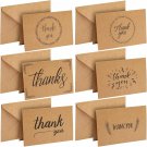 Thank You Cards - 36-Count Thank You Notes, Kraft Paper Bulk Thank You Cards Set