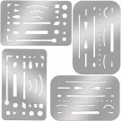 4 Pcs Erasing Shield Stainless Steel Drawing Template Shield Drafting Tools Meta