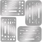 4 Pcs Erasing Shield Stainless Steel Drawing Template Shield Drafting Tools Meta