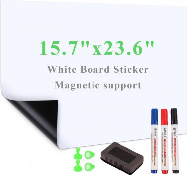 White Board Sticker Adhesive, 15.7" X 23.6" Magnetic Dry Erase Board Paper for W