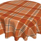 Fall Tablecloth round 60 Inch Thanksgiving Buffalo Plaid Checkered Table Cloth W