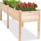 72X23X30In Raised Garden Bed, Elevated Wood Planter Box Stand for Backyard, Pati