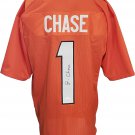 Ja'Marr Chase Signed Custom Orange Pro-Style Football Jersey JSA SD