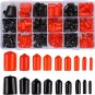 300 Pieces Rubber End Caps, Vinyl End Caps Black and Red Screw Bolt Screw Rubber