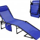 Chaise Lounge Chair 5-Position, for Outside, Upgraded Adjustable Sun Lounger, Fo