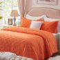 Orange Quilt Set Full/Queen Size, Bedspread Quilt Sets Soft Lightweight Quilted