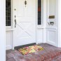 Floral Natural Coir Nonslip Welcome Door Mat (Pink, Orange, Green, 17 X 30 In)