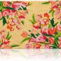 Floral Natural Coir Nonslip Welcome Door Mat (Pink, Orange, Green, 17 X 30 In)