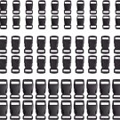 60 Pcs -5/8, 1/2, and 3/8 Inch Black Plastic Contoured Side Release Buckles for