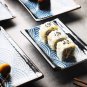 10 Piece Japanese Style Ceramic Sushi Plate Dinnerware Set with 4 Sushi Plates,