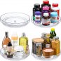 Set of 4, 9 Inch Clear Non-Skid Lazy Susan Organizers - Turntable Rack for Kitch