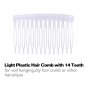 30 Pack Small Clear White Plastic Hair Side Combs Slide Bun Holder with 14 Teeth