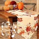Thanksgiving Table Runner, Handmade Embroidered Maple Leaves Fall Table Runner 6