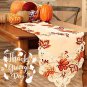Thanksgiving Table Runner, Handmade Embroidered Maple Leaves Fall Table Runner 6