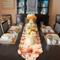 Thanksgiving Table Runner, Handmade Embroidered Maple Leaves Fall Table Runner 6