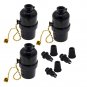Phenolic Medium Base Light Socket with Pull Chain Switch,3 Pack TWDRTDD Black Pe