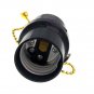 Phenolic Medium Base Light Socket with Pull Chain Switch,3 Pack TWDRTDD Black Pe