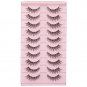 Wiwoseo False Eyelashes Natural Lahes Wispy Russian Strip Lashes Clear Band 15MM