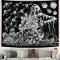 Skull Tapestry for Bedroom Aesthetic, Black and White Gothic Skeleton Art Party