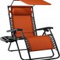 Folding Zero Gravity Outdoor Recliner Patio Lounge Chair W/Adjustable Canopy Sha