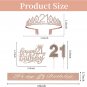 21St Birthday Decorations for Her, Including 21St Birthday Sash, Cake Topper, Cr