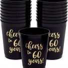 16 Pack Cheers to 60 Years Plastic Party Cups for 60Th Birthday Decorations, Ann