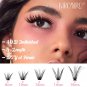 Individual Lashes Extensions Kit, 200Pcs DIY Lashes Clusters 40D 8-16Mm D Curl E