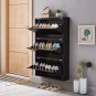3 Drawer Shoe Storage Cabinet Wall Mounted & No-Assembly 25“ Metal Shoe Cabinet