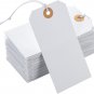 100Pcs White Shipping Tags with Elastic Rope Large Marking Tags Hanging Paper Ta