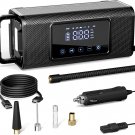 Tire Inflator Portable Air Compressor, 150PSI DC 12V & 15600Mah Battery Electric