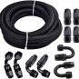 3/8 6AN 20FT, Nylon Stainless Steel Braided Fuel Line Oil/Gas/Fuel Hose End Fitt