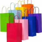 Gift Bags 24 Pieces Kraft Paper Party Favor Bags with Handles, 8 Colors Rainbow