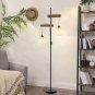 Farmhouse Floor Lamps Unique Rustic Standing Lamp , with Barrel Fabric Drum Shad