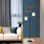Farmhouse Floor Lamps Unique Rustic Standing Lamp , with Barrel Fabric Drum Shad