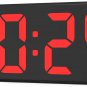LED Digital Wall Clock with Large Display, Big Digits, Auto-Dimming, Anti-Reflec