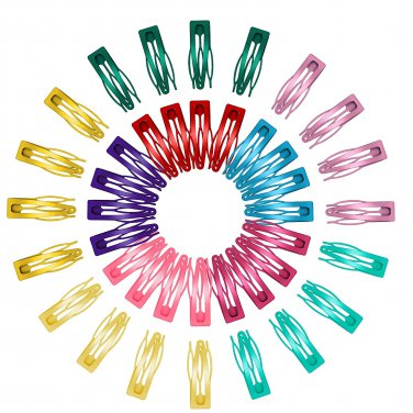 40 Pieces Double Grip Hair Clips Metal Snap Hair Clips Double Snap Barrettes Non