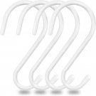 6 Inch White S Hooks, Large Vinyl Coated S Hooks Heavy Duty Non Slip Metal Close
