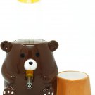 2-In-1 Ceramic Leak Proof No Drip Water Bottle Holder with Food Bowl for Hamster